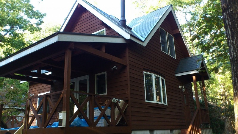 木の外壁とウッドデッキのリフォーム