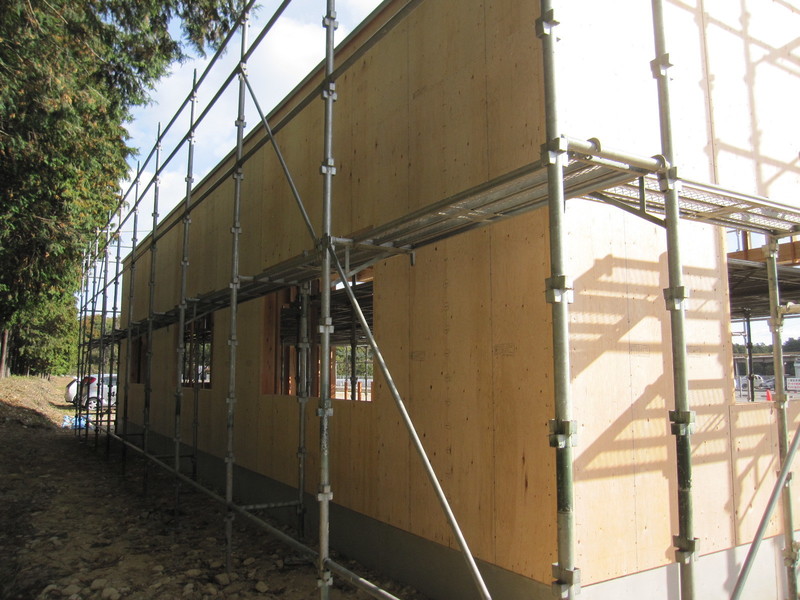 外周部 耐力面材施工